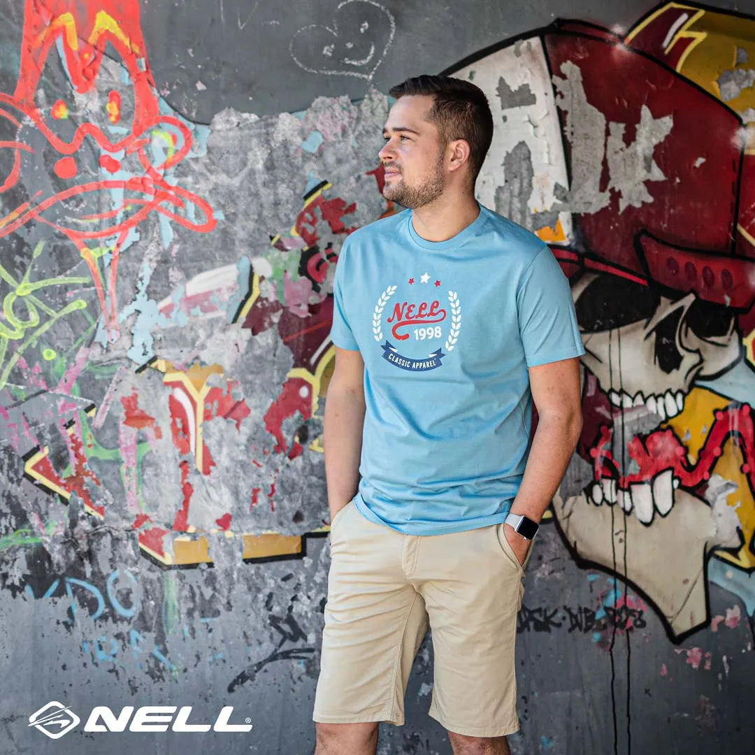 Nell Alvar Sky Blue Men T -Shirt - Größe M, Baumwolle