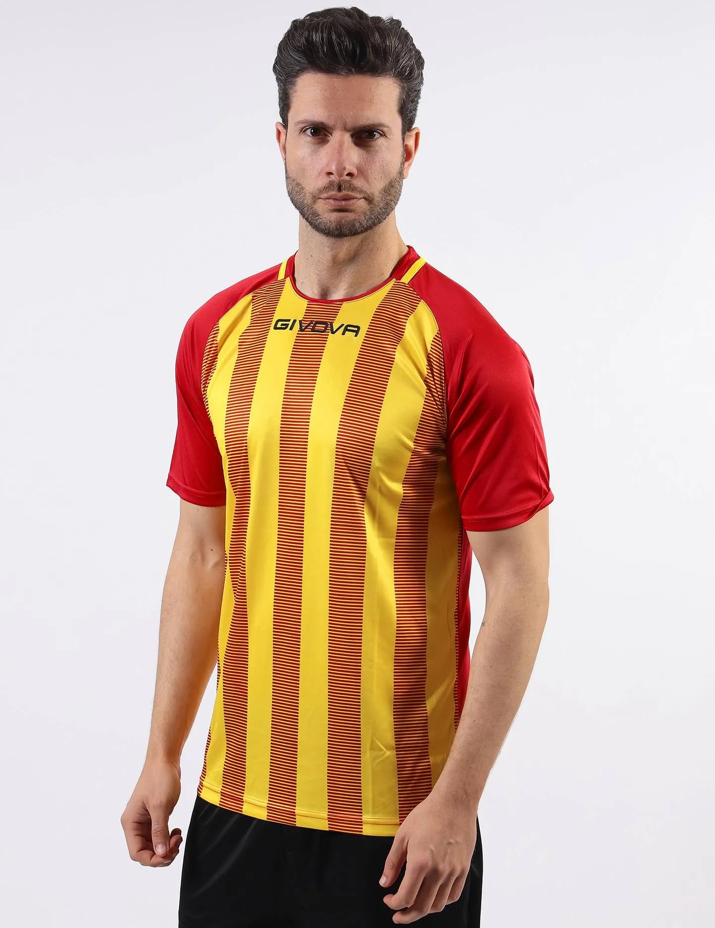 Sports t-shirt givova rugby red-yellow m