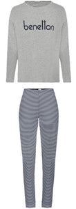 Women's Pajamas Benetton Wms Pj Set Long Grey, S