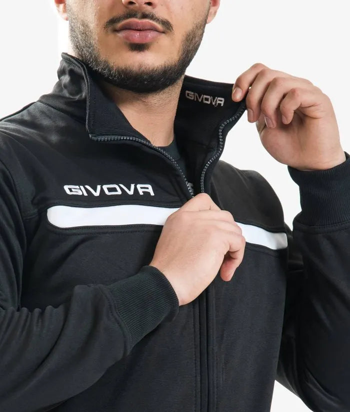 Sports suit givova tuta one full zip black l