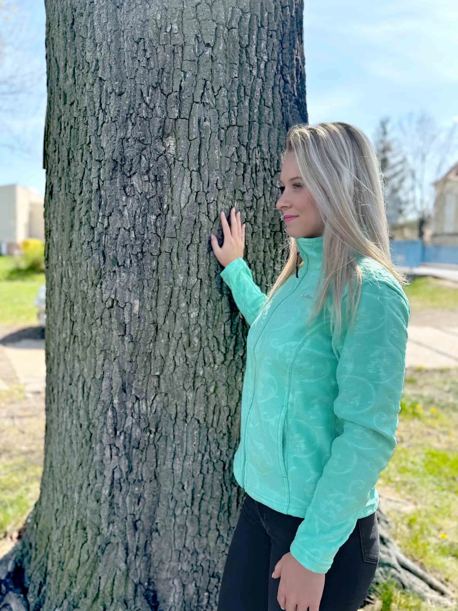 Damen Polaire Fleece Sweatshirt Emerald Green l