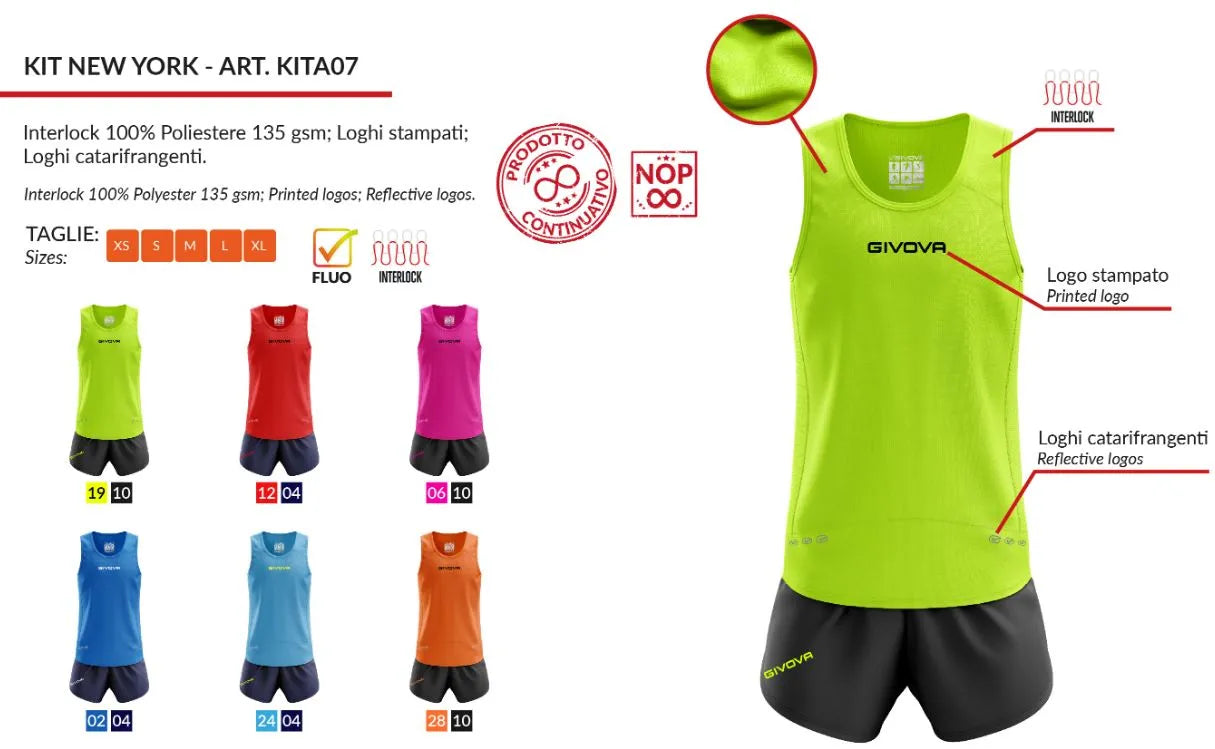 Running Set Givova Kit New York Turq-Blue L