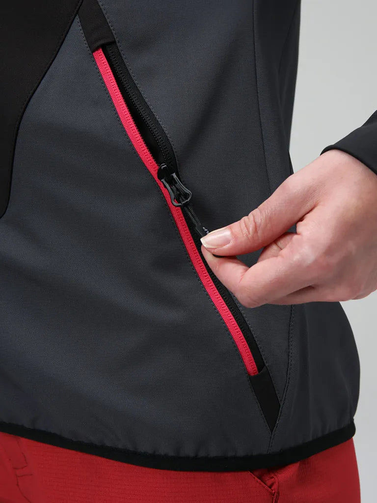 Damer softshell krop varmere sort XL - vindtæt og åndbar