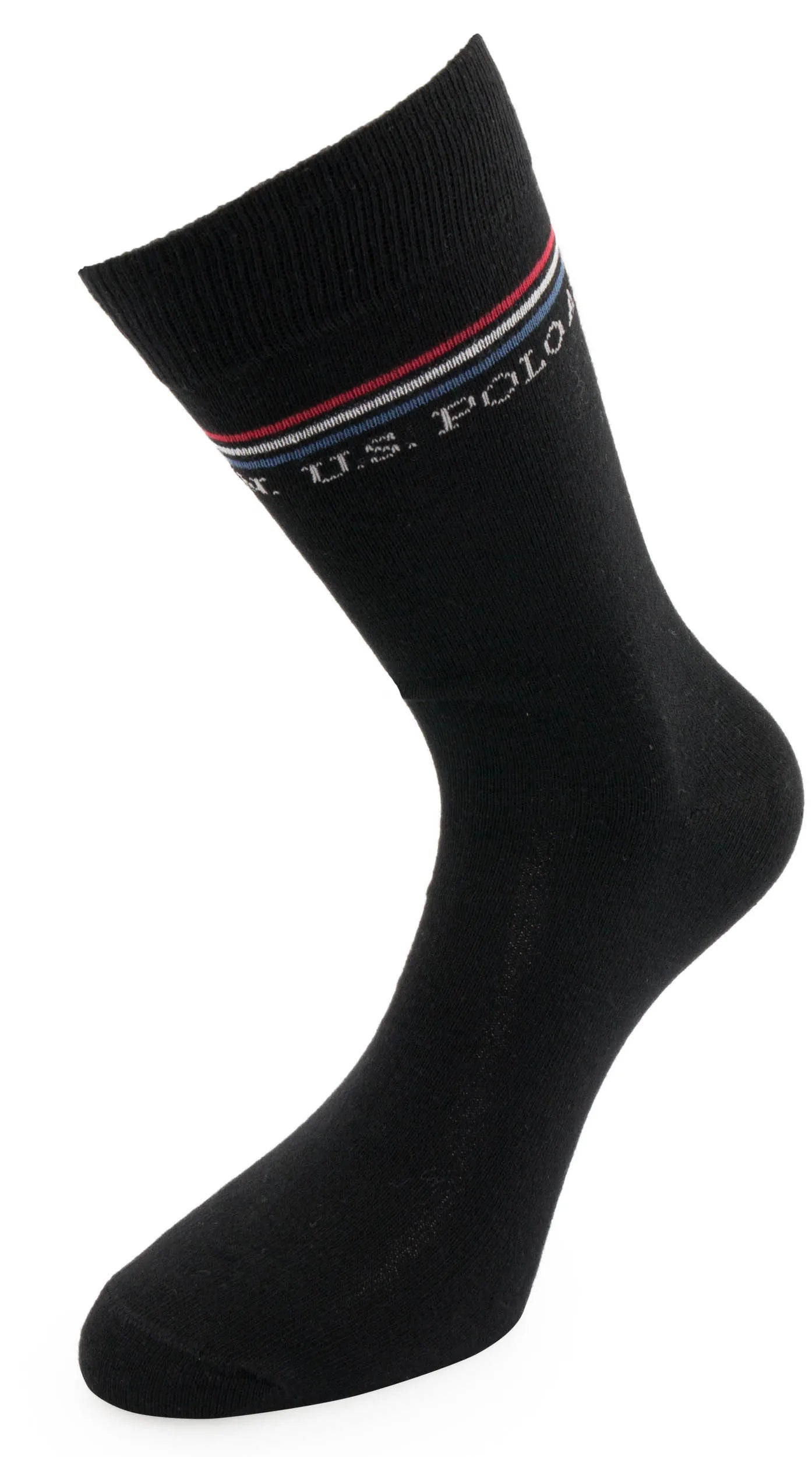 UNS. Polo Assn. Schwarze Socken 3-Pack 43-46 Baumwolle
