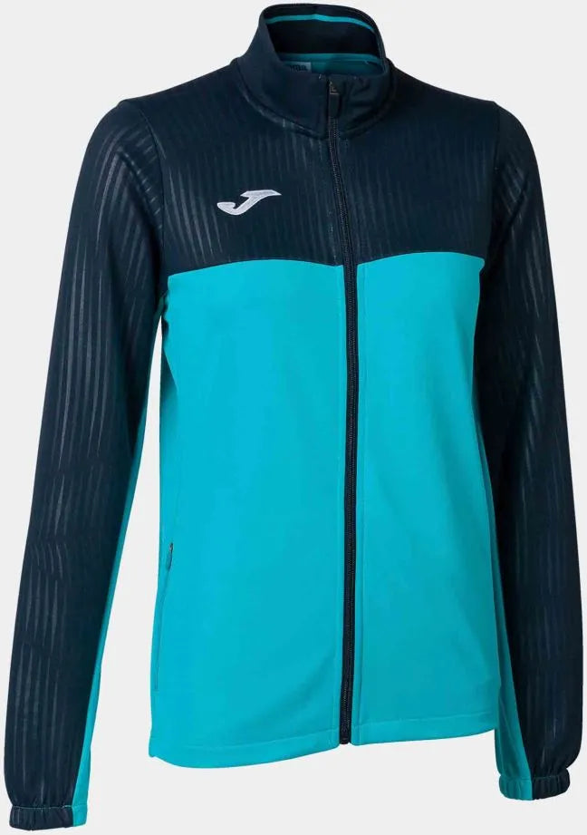 Dames Sweatshirt Joma Montreal Full Reißverschluss Fluor Turq-Navy Turquoise XL