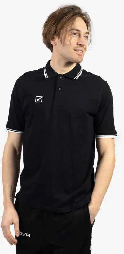 Polo-Hemd Givova schwarz-weiß m