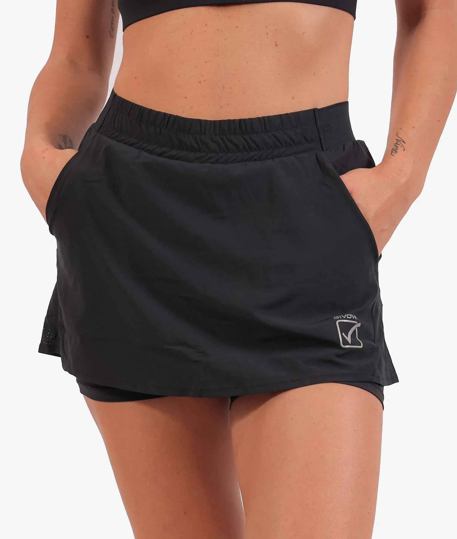 Women's sports skirt givova padel fitness black m