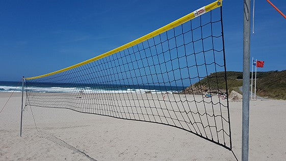 Net volleyball beach 3 mm line premium with latex band yellow