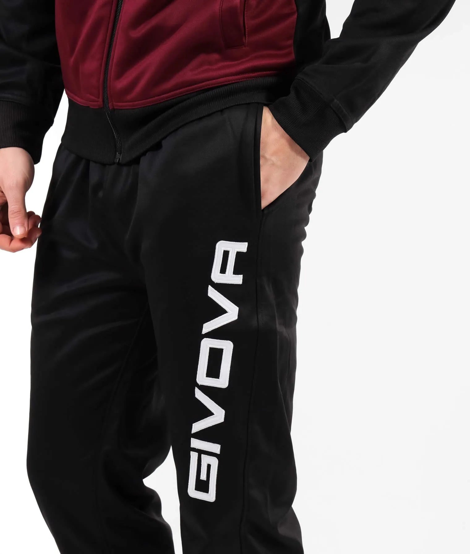 Sportssæt Givova Cuba Burgundy-Black 2xs