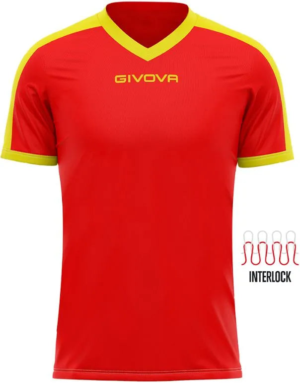 Sports t-shirt givova revolution red-yellow red s