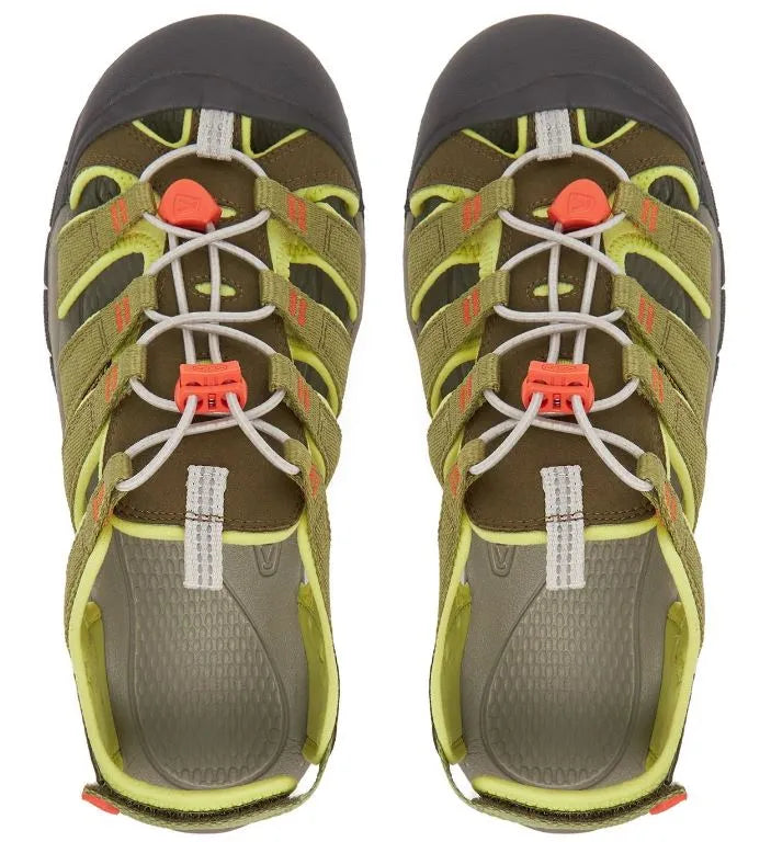 Keen jr newport boundless dark olive/scarlet ibis green kids' shoes 39