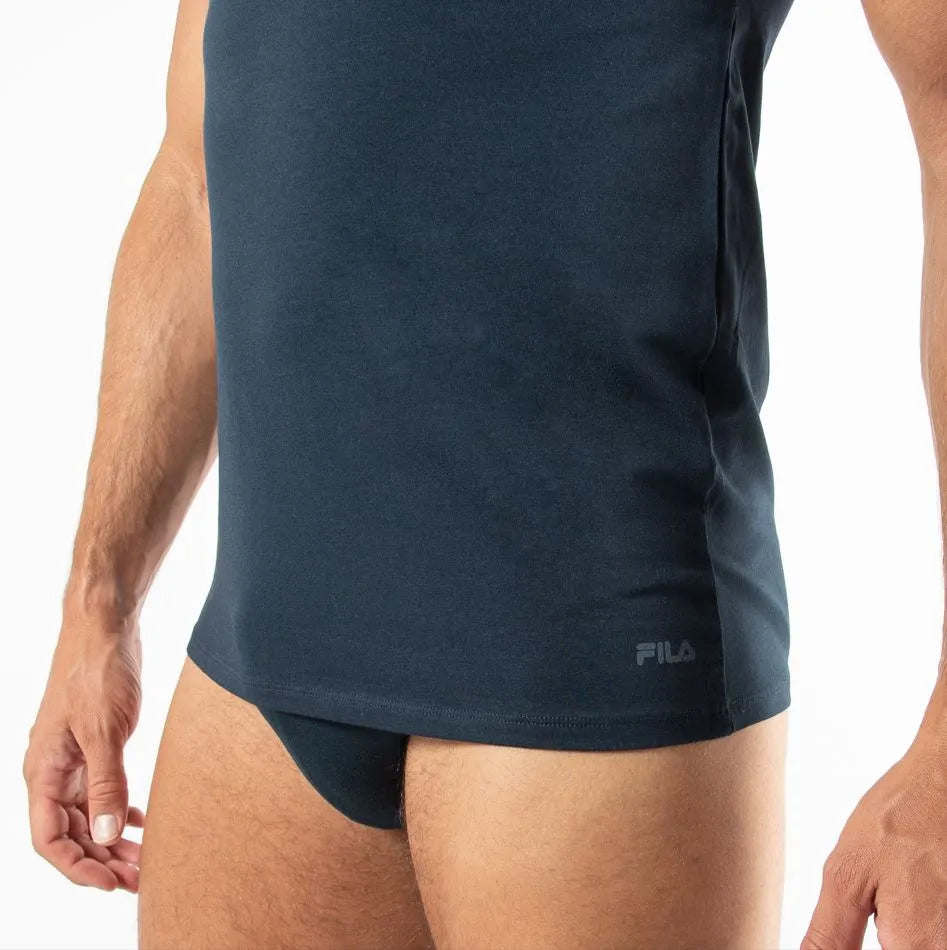 Herren-T-Shirt Fila reguläre Fit Navy 2xl Baumwolle