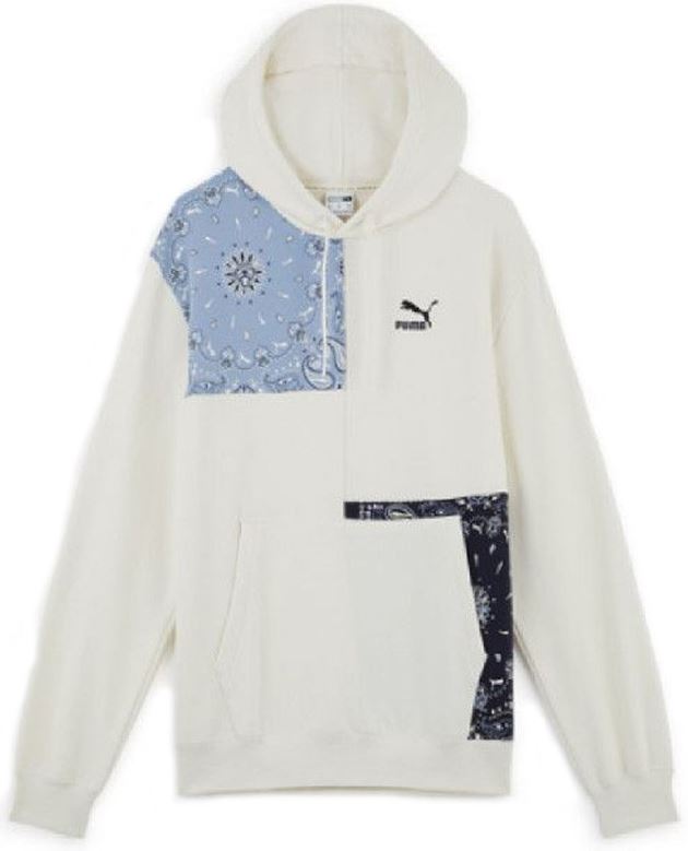 Women's Sweatshirt Puma Paisley Hoody White-Black-Blue Xl