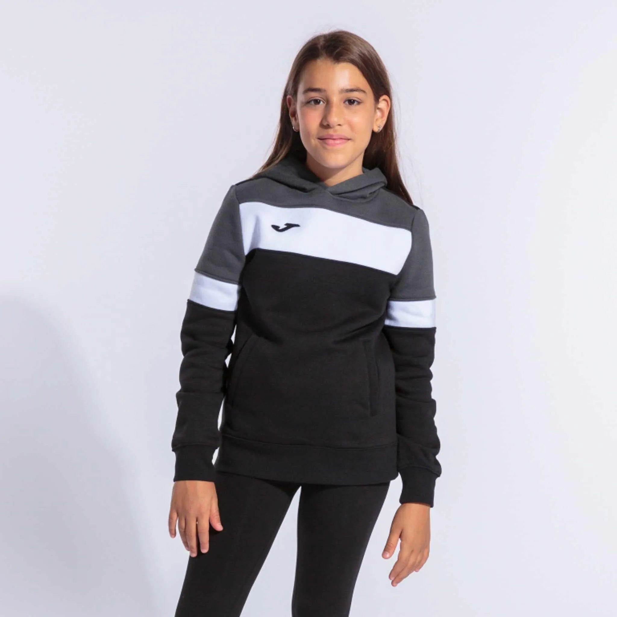 Women's Joma Crew IV Hoodie Black-Antracite Black 2xs
