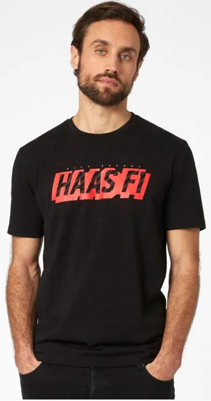 Haas F1 Team Männer T -Shirt Black L - Grafiklogo Design