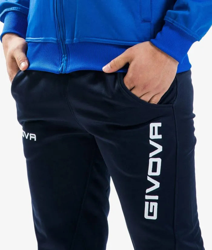 Sports suit givova tuta one full zip blue l