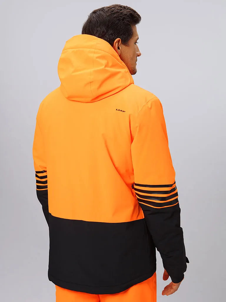 Jaqueta de esqui masculina loas de grama laranja m