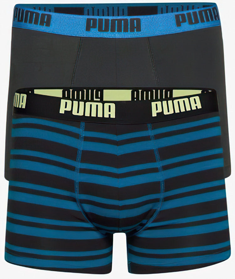 Men's Boxers Puma Heritage Stripe Boxer 2-Pack Petrol Blue M