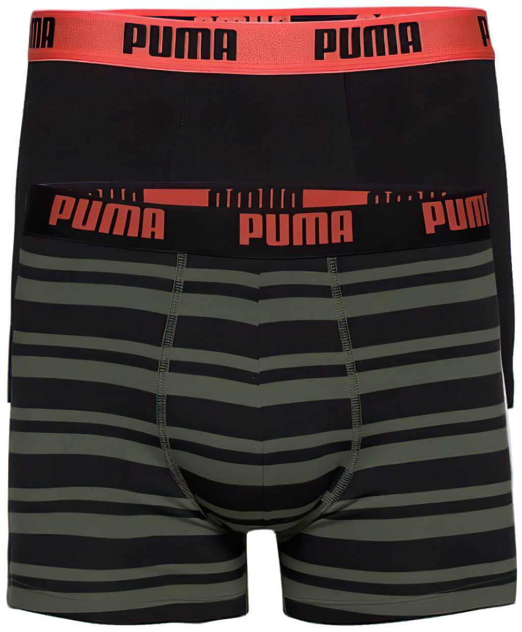 Men's Boxers Puma Heritage Stripe Boxer 2-Pack Army Green M