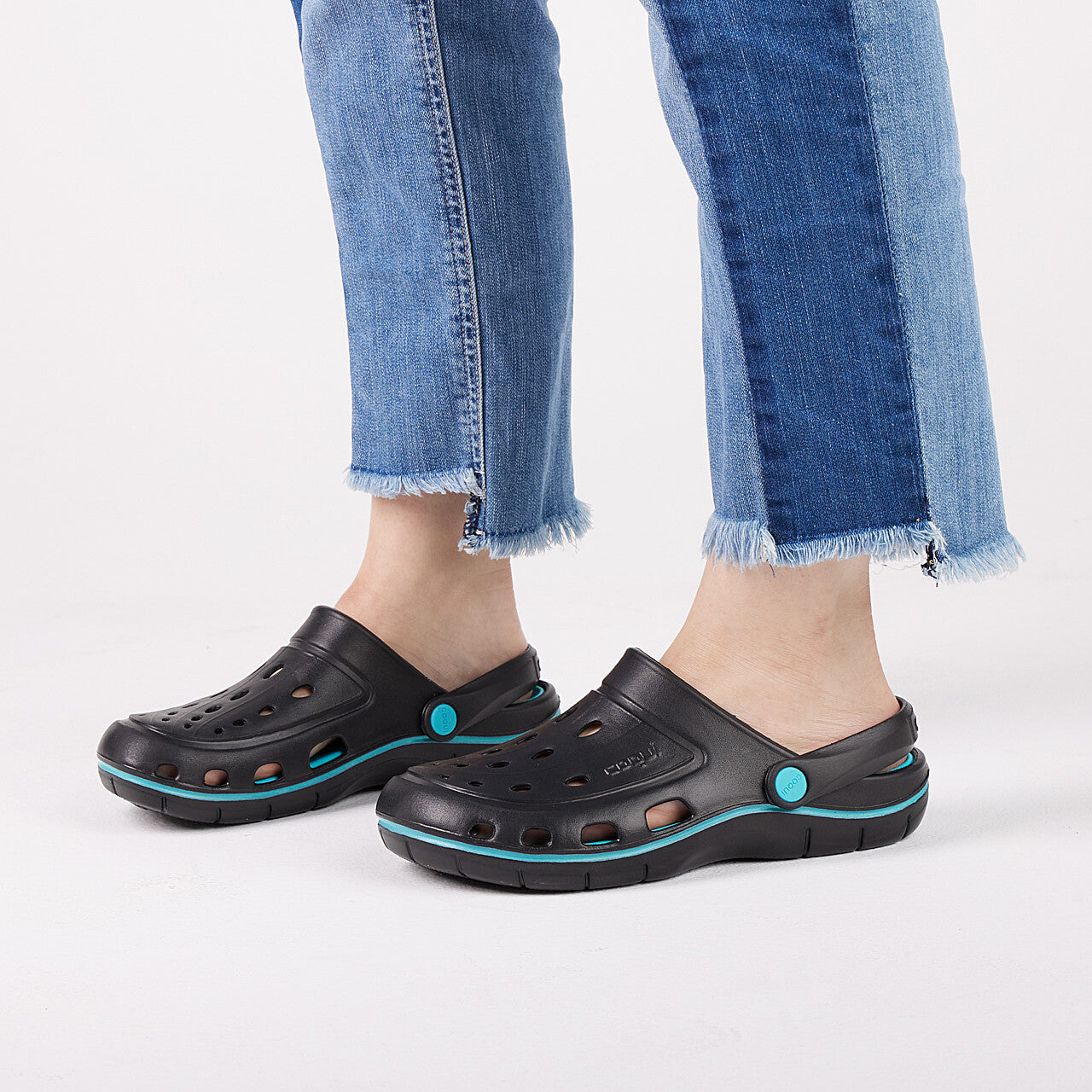 Zuecos Mujer COQUI JUMPER Negro/Turquesa 39