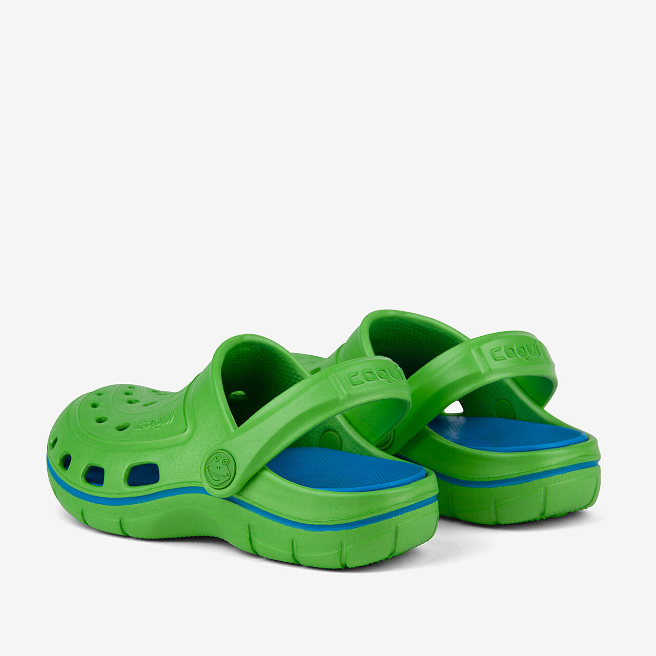 Dětské dřeváky COQUI JUMPER Limetková/Mořská modrá 26/27