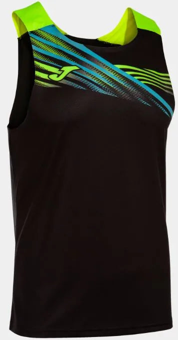 Heren sport t-shirt joma elite x black-fluor geel zwart m