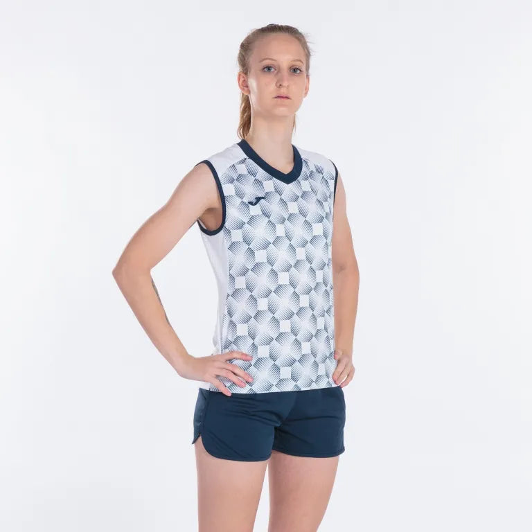 Camiseta femenina Joma Supernova III Camisa sin mangas Blanco azul marino/azul M