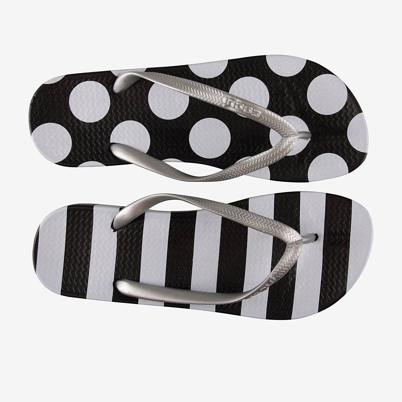 Chanclas de Mujer COQUI KAJA Negro/Blanco Lunares y rayas 41