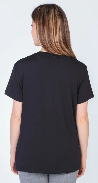 T-shirt femminile t-shirt a manicotto deserto nero, XS