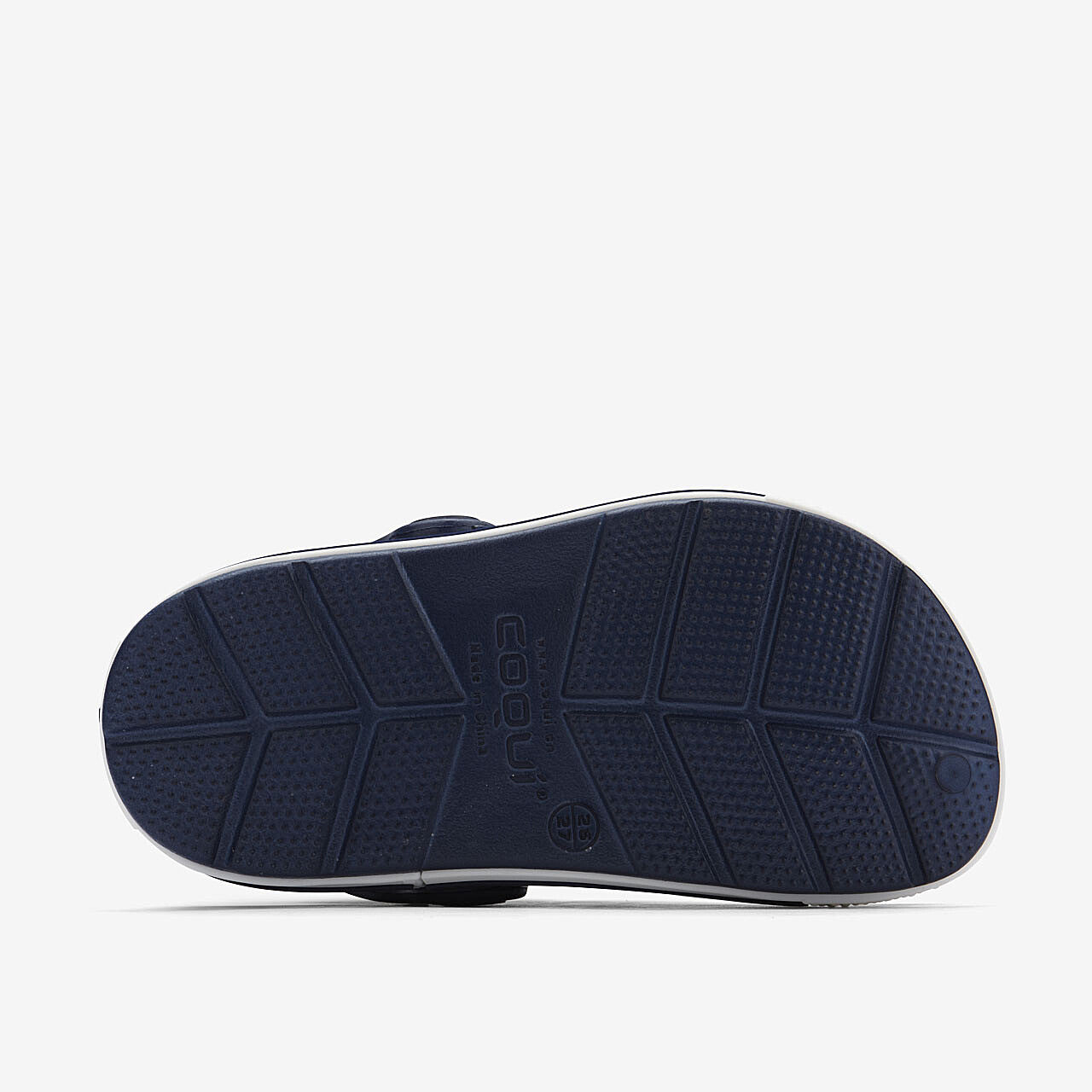 Saboți copii COQUI LINDO Navy/Alb bleumarin 28/29