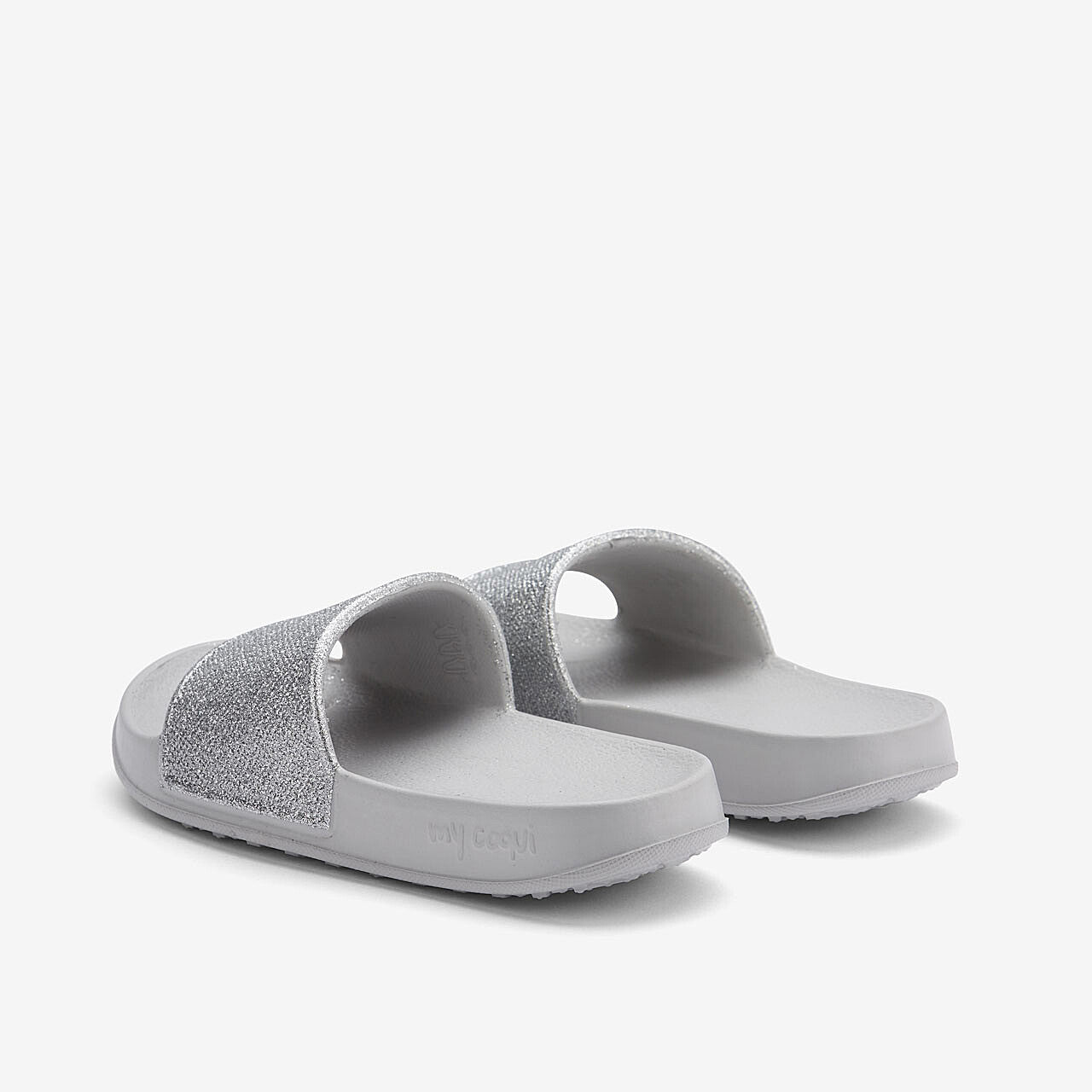 Chanclas para niños COQUI TORA Gris caqui/Brillo plateado 26/27
