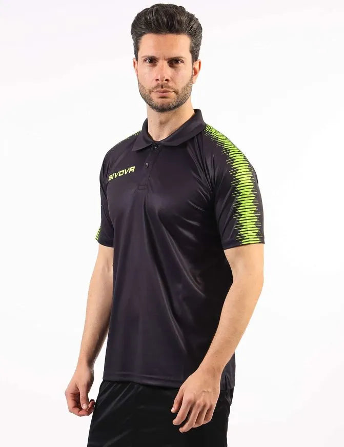 Sport Polo Shirt Givova Black 3xl