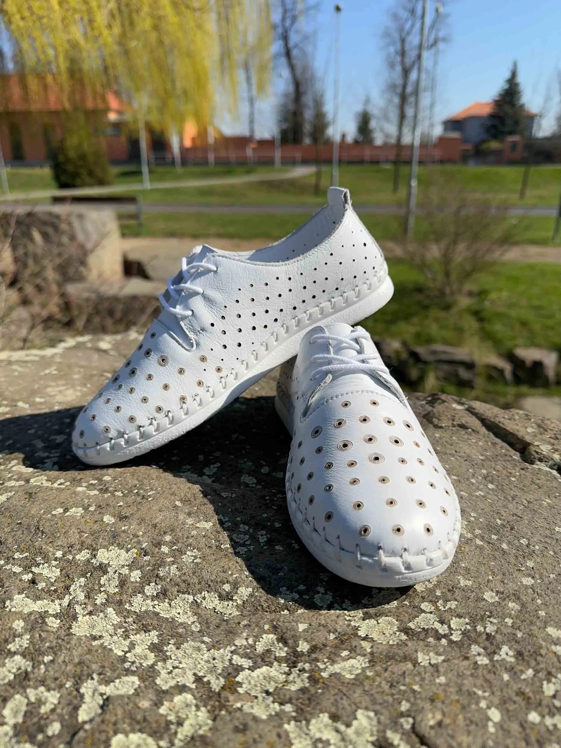 Women's leather summer shoes nell white 38