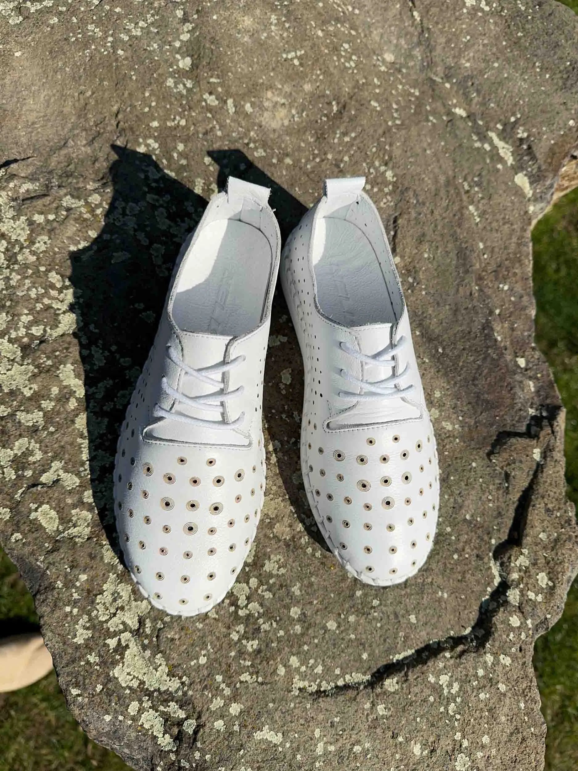 Scarpe estive in pelle signore nell white size 41