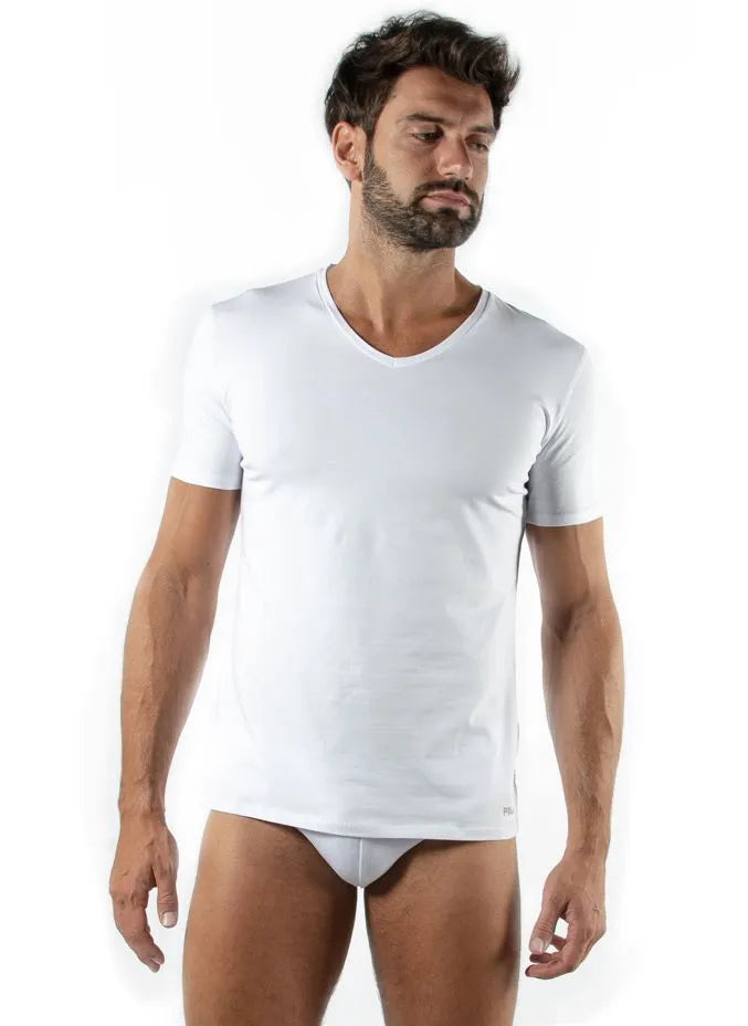 Men's t-shirt fila v-neck fit white white 2xl