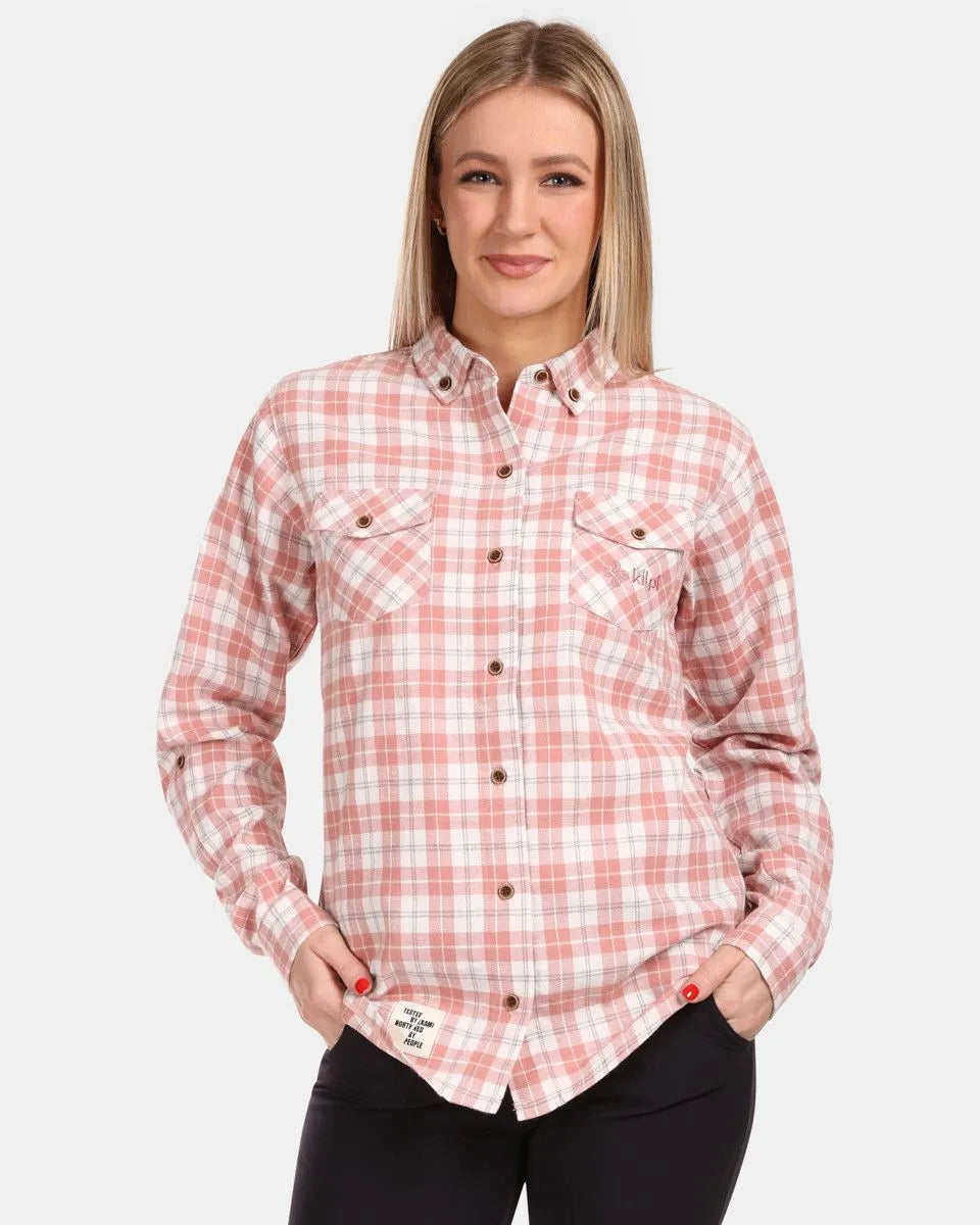 Dámska športová flanelová košeľa kilpi flannny-w Pink 36