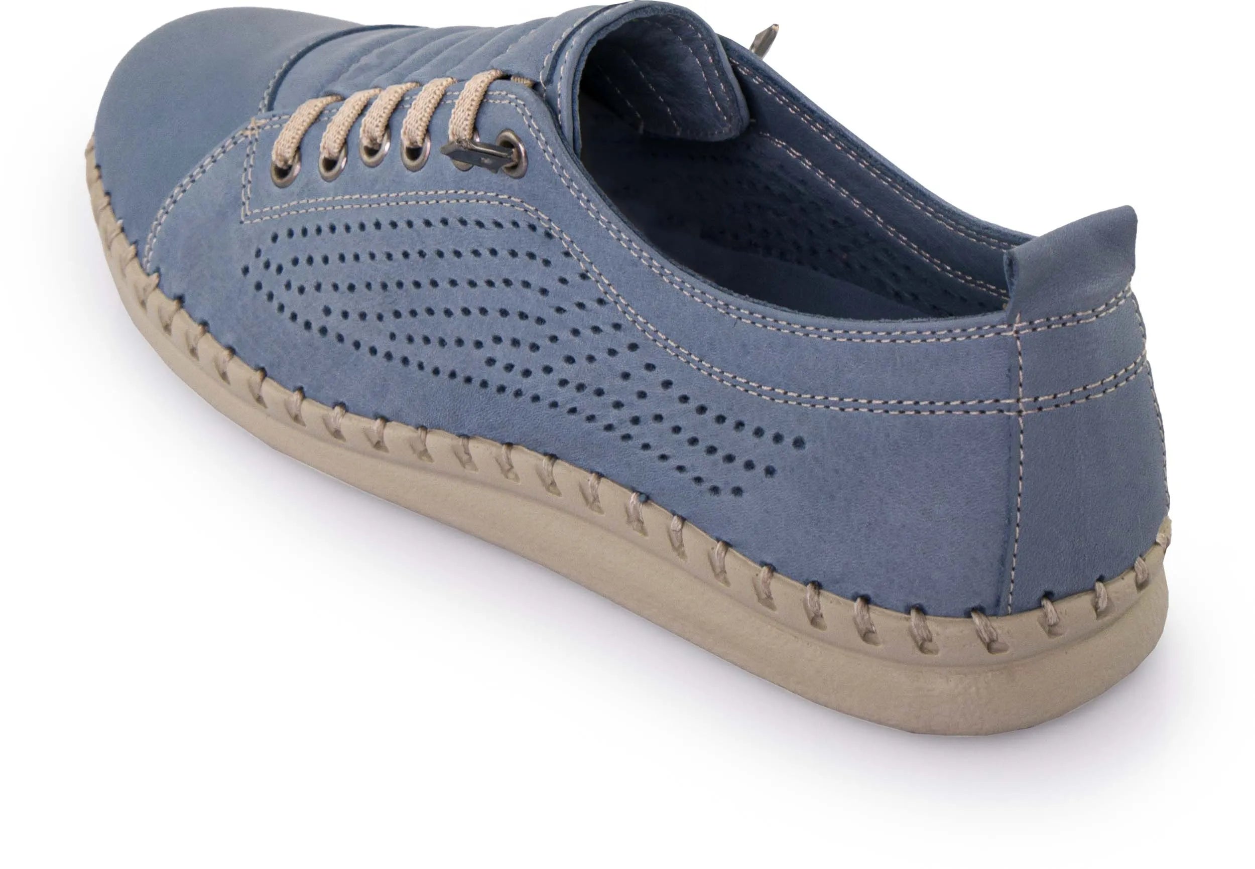 Dames Leren Schoenen Nell Esegui denim blauw 38