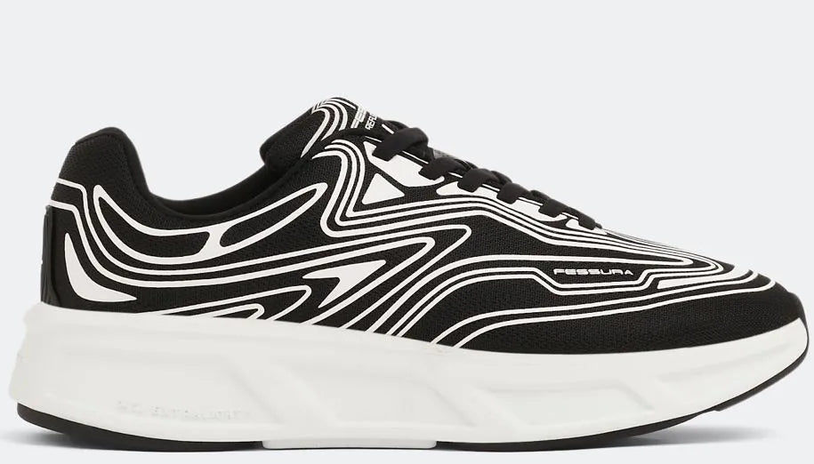 Bróga Unisex Fessura Wmns Runflex 01 Canbhás Dubh/Bán Bán/Dubh Dubh 43