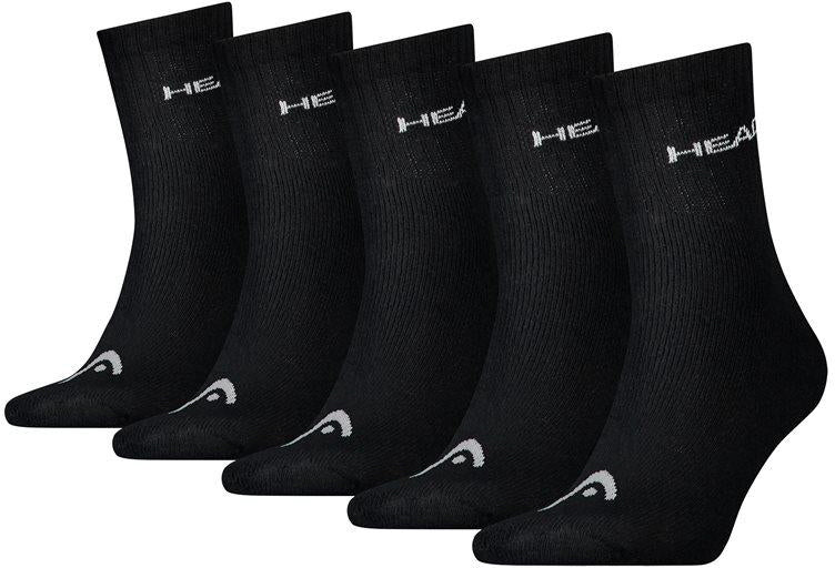 Head short crew 5p sports socks black 35-38