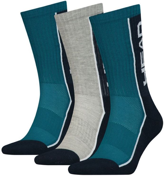 Head performance crew socks 3 pairs green 35-38