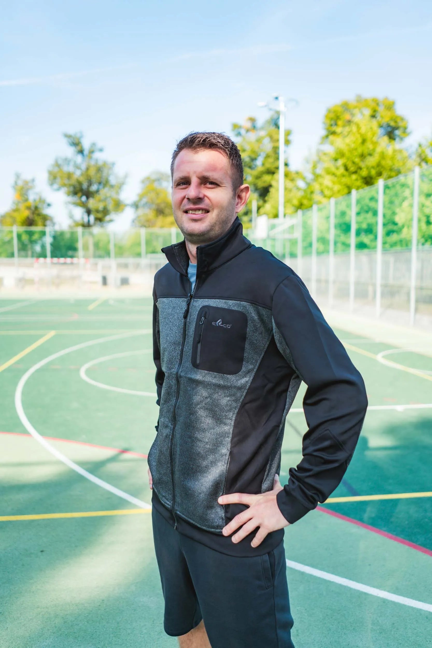 Herrtröja erco Bork svartgrå melange m