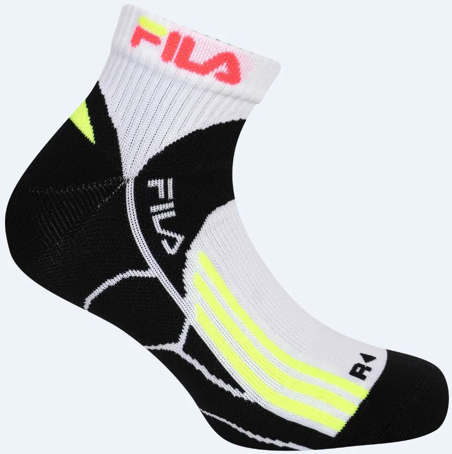 Fila 2-Pack-Quarter-Laufe Socken wht-yel-fluo 39-42