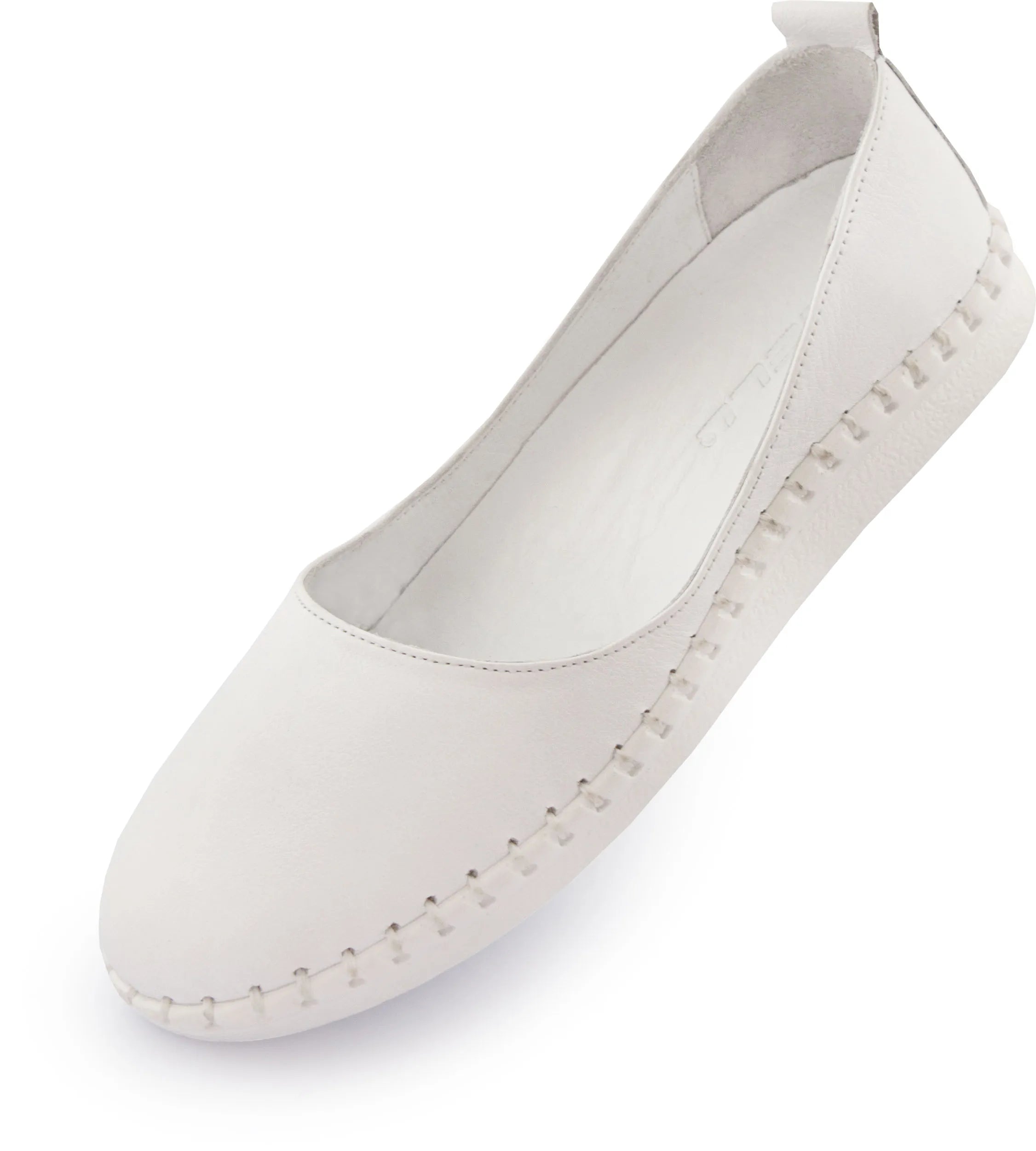 Leather Ladies Ballerinas Nell White 41 - Elegant & Comfortable