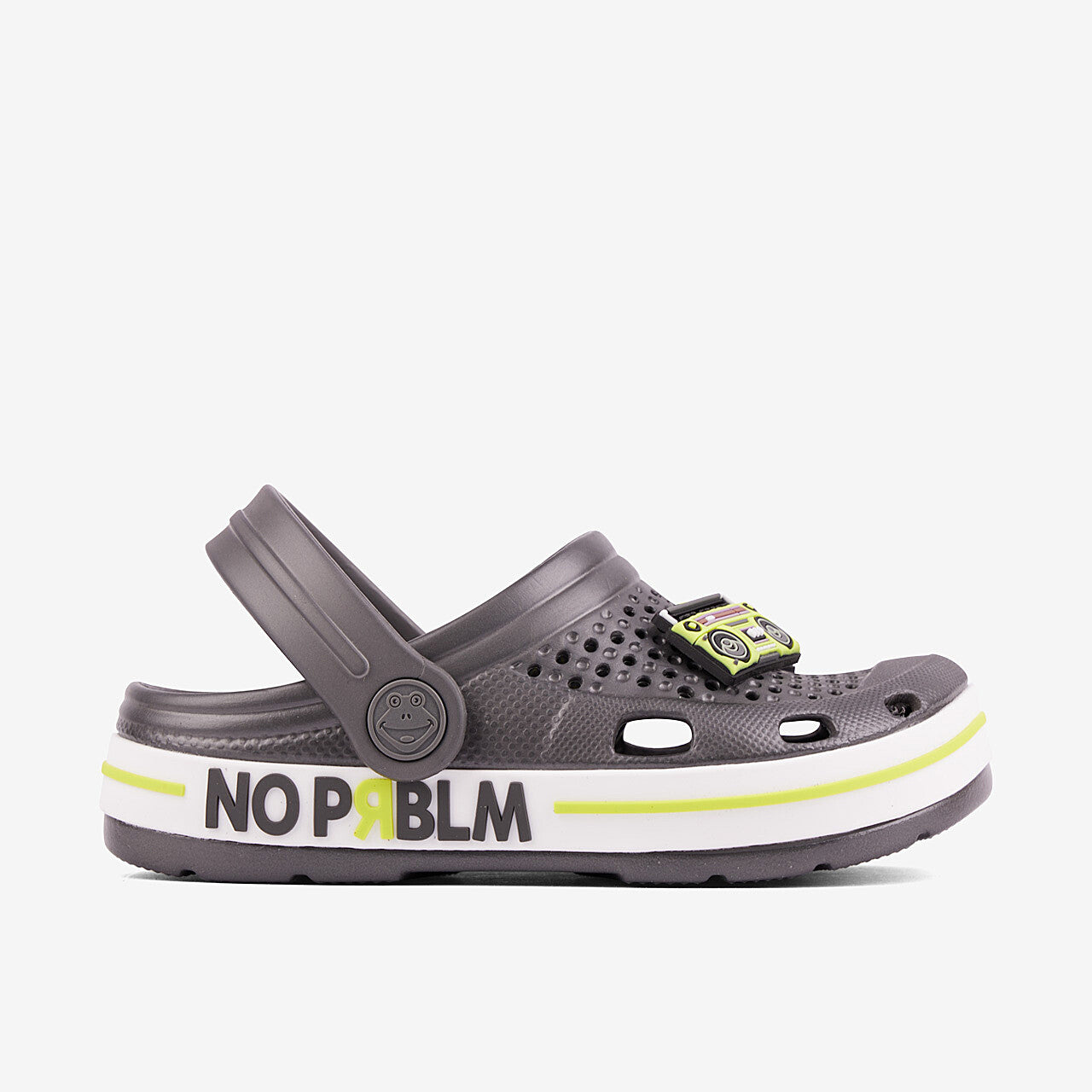 Zoccoli bambino COQUI LINDO Antracit/Citrus PRBLM + Amuleto 34/35