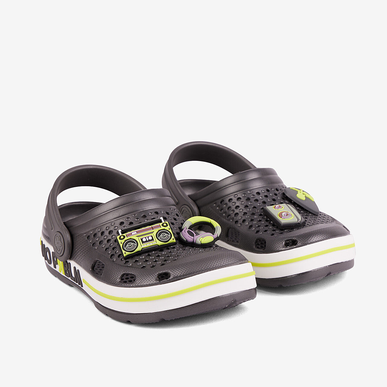 Zoccoli bambino COQUI LINDO Antracit/Citrus PRBLM + Amuleto 32/33