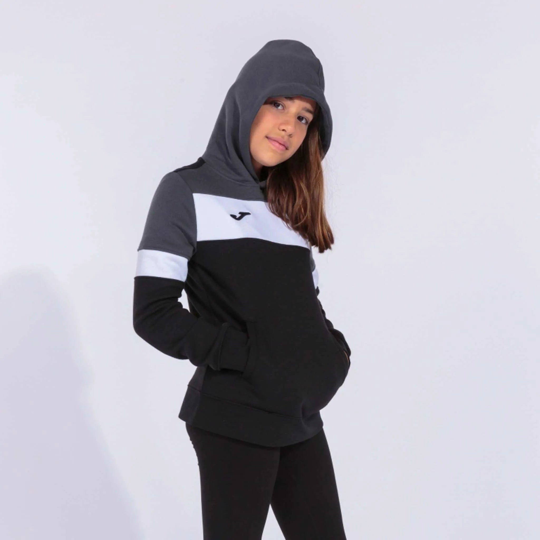 Dames Sweatshirt Joma Crew IV Hoodie Zwart-Antracietzwart S