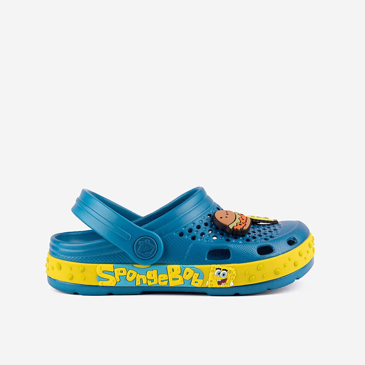 Børnetræsko COQUI LINDO Ocean Blue/SB Yellow SB Svampebob + Amulet 30/31