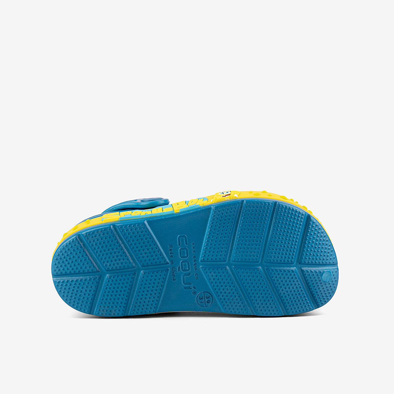 Børnetræsko COQUI LINDO Ocean Blue/SB Yellow SB Svampebob + Amulet 24/25