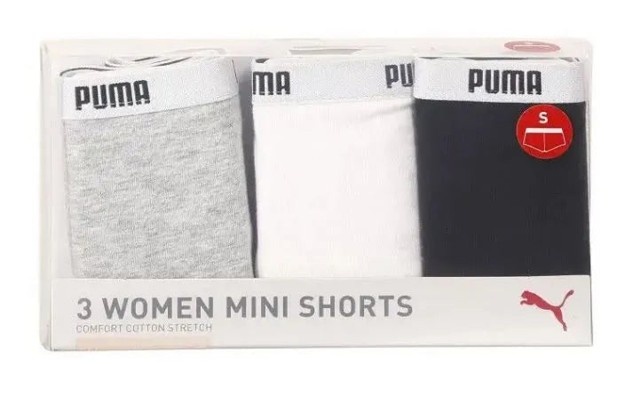 Puma dames culotte 3 pack: blanc / gris / noir, taille m