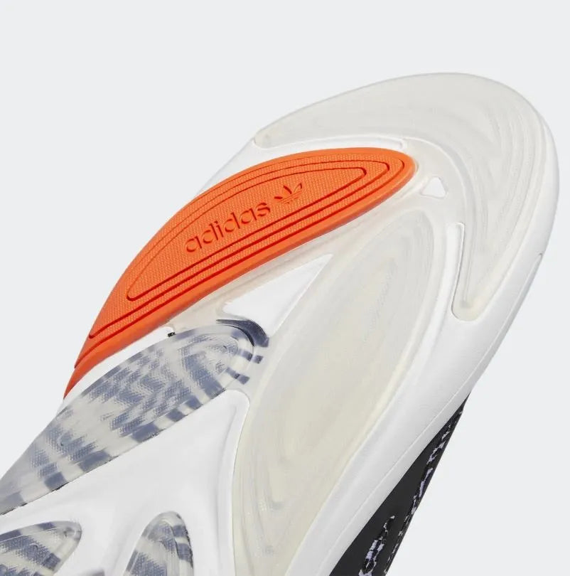 Adidas Ozellia Damas de damas en blanco y negro-naranja 37 1/3